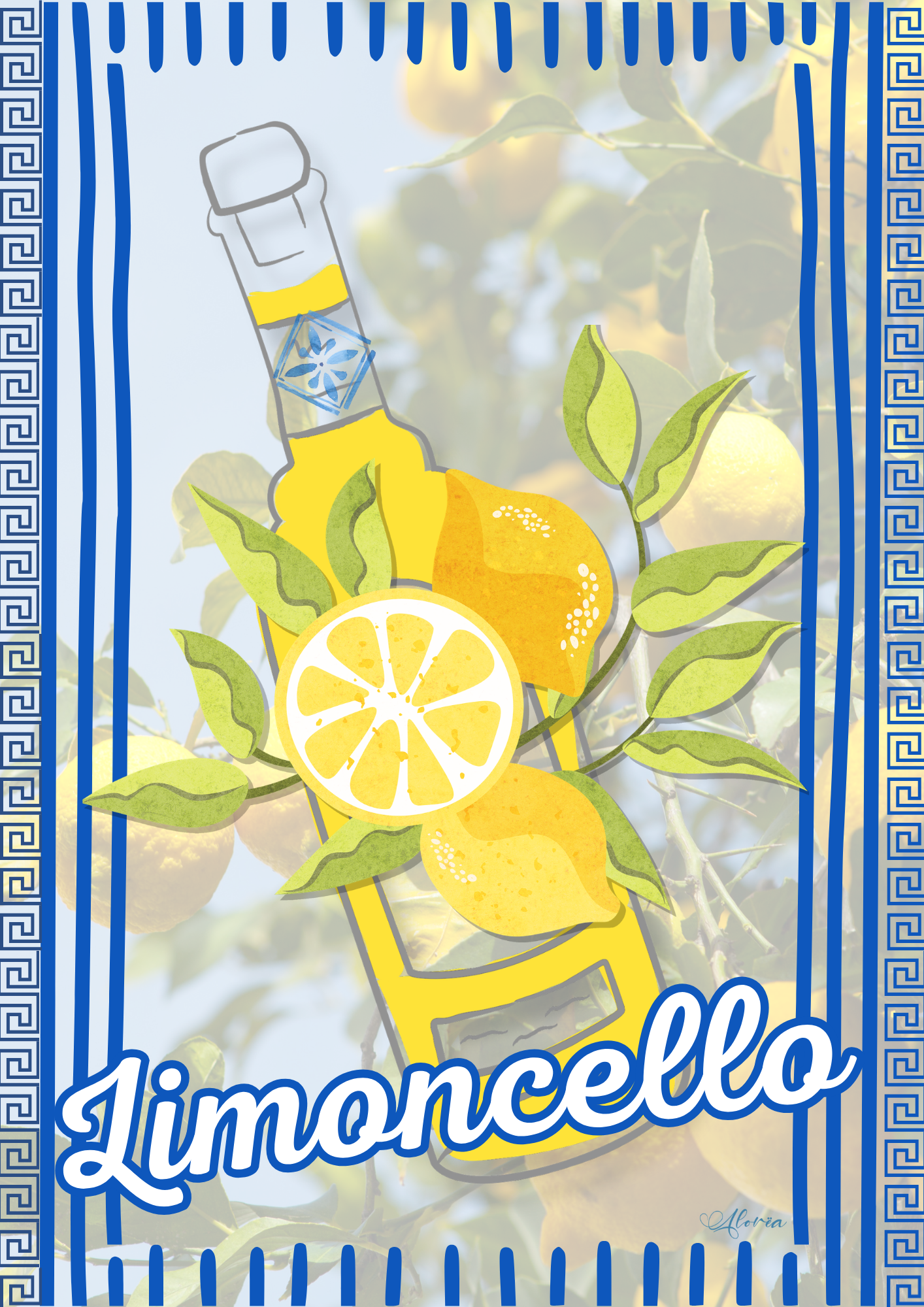 Affiche ItalienneDolce Vita – Limoncello (Printable A4/A3) – Décoration cuisine italienne