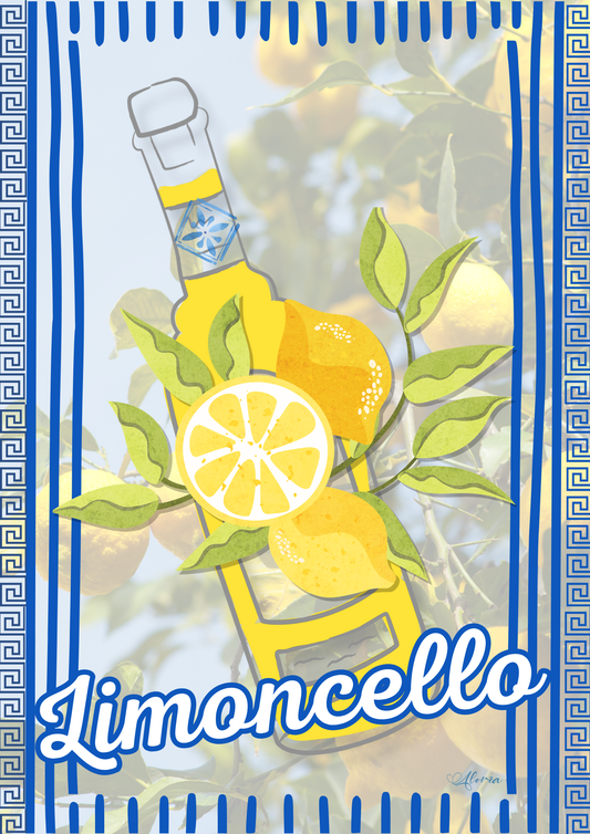 Affiche ItalienneDolce Vita – Limoncello (Printable A4/A3) – Décoration cuisine italienne